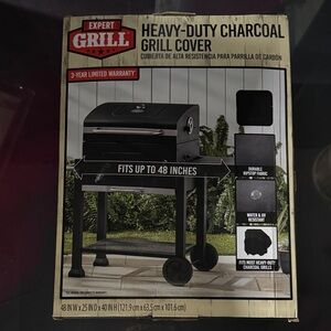 Expert Grill Heavy-Duty Charcoal Grill Cover Black Fits Grills Up to 48” Durable